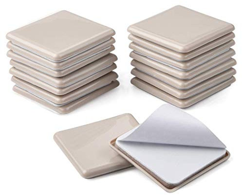 Ezprotekt 6,3 cm quadratisch Möbelgleiter Gleiter 16 Stück Möbel Bein selbstklebend Bodenschoner Teppich beweglichen Pads Movers
