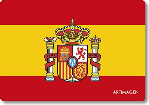 Artimagen Magnete con bandiera della Spagna con stemma 80 x 55 mm.