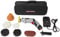 Dino KRAFTPAKET 640256 10.8V-Akku Poliermaschine Multiplex 75mm-Teller 600-3.000U/min mit drehbarem Gehäuse für Stab-oder Pistolenform. Komplett-Set mit Pads Polierteller Schnelladegerät, Tasche, Grau