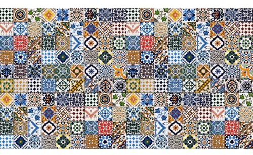 180 Mattonelle MISTE in ceramica smaltata. Pacco speciale da 180 mattonelle decorate 10 X 10 cm spessore 0,6 cm - Mattonelle Tunisine realizzate con Serigrafia Artigianale. Adatte a rivestimento.
