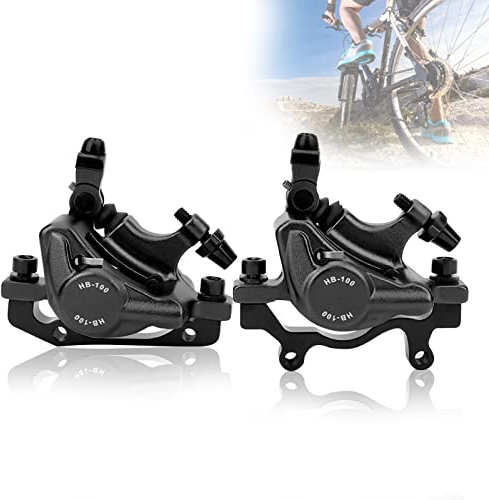 Fahrrad Hydraulische Scheibenbremse Set, HB-100 Mountainbike Aluminiumlegierung vorne und hinten Hydraulische Scheibenbremse für Mountainbike, Rennrad, elektrisches Faltrad (Schwarz)