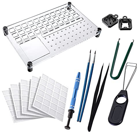 Switch Tester Switch Opener Acrylic Lube Station DIY Double-Deck Removal Platform Keycaps Puller for Custom Gateron Cherry Mechanical Keyboard Switch Films(Lubrication Kit B)