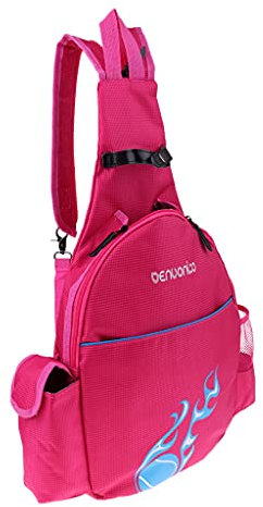 Hellery wasserdichte Tennisschläger Rucksack Tasche Badminton Rucksack Sporttasche - Rose Rot