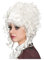 PAPSTAR NEU Perücke Damen Hochsteckfrisur mit Pony, leicht gelockt, Steampunk Barock, Weiss - mit Haarnetz