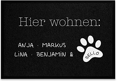 tassenprinter Fußmatte - Herzlich Willkommen wäre übertrieben - ironisch lustig Türmatte Fußabtreter Schmutzfangmatte - rutschfest 60x40cm (Hier wohnen)