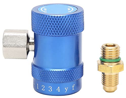 Fdit HS-1234YF Auto-Klimaanlage-Schnelladapter Niederdruck-Fluorid-Flüssigkeits-Füllkupplungen Steckverbinder-Kit, Schnellkupplungs-Steckverbinder, 1/4 Zoll Anschlüsse