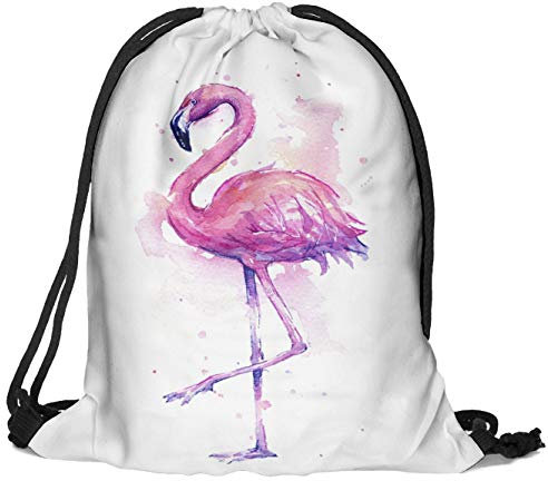 Beutel Fullprint Tasche Gymsac Turnbeutel Jutebeutel Print Bag Fitness Einsamer Flamingo [010]