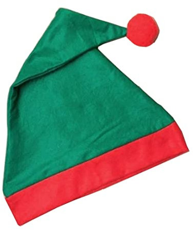 Elfenohren mit Elfenhut für Erwachsene, Weihnachtsstreifen, silberfarbene Glocke, Weihnachtsmann-Mütze, Weihnachts-Elfenmütze, One size