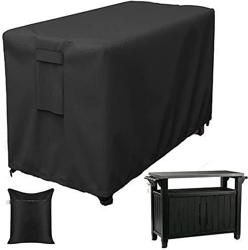 Skyour Patio Prep Table-Abdeckung, kompatibel mit 88,9 cm / 139,7 cm Keter Unity XL, tragbarer Outdoor-Tisch/rollende mobile Kücheninsel, Barwagen, Aufbewahrungsschrankabdeckung