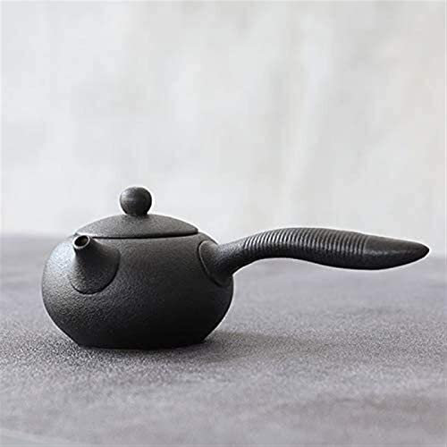 SGSG Tetera Vintage de cerámica, Juego de té, Tetera Kyusu de cerámica Negra, Tetera, Tetera, Juegos de té de Kung Fu Chino