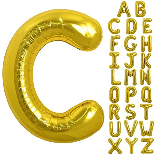 TONIFUL 101,6 cm große goldene Buchstabe C-Ballons, Folienballons aus Mylar, für Geburtstagsparty, Jahrestag, Zubehör, Dekorationen
