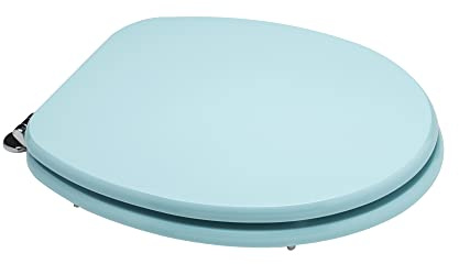 Kiamami Valentina - Cubierta de WC con compatibilidad universal en madera mdf azul claro