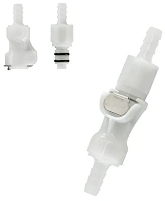 BBTUS 1/43/85/16Plastic Hose Barb Quick Connector, Quick Release Disconnect Coupling, Shut-Off Valved Insert Quick Connect Fittings (1 Male+ 1 Female)(1/4)