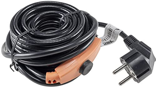 ChiliTec Frostschutz Heizkabel mit Temperaturfühler 8m Wärmekabel Anti Frost Kabel mit Schutzkontaktstecker für Wasserleitungen im Haus, Regenrinne, Pool, Teich