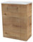 FACKELMANN Milano Gäste-WC Set 2 Teile – Waschtischunterschrank in Holz Braun mit Waschbecken aus Glas in Weiß – SBC Waschbeckenunterschrank schmal – Türanschlag Links – 45 cm breit