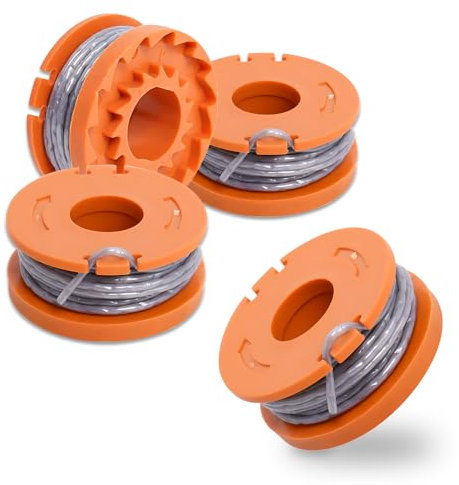 MAOZHOU Strimmer Spool Line,4 PCS Φ1.6mm 3.05m WX150 Nylon Spools,Strimmer Wire Compatible with Mac Allister MGTP18Li Trimmer/WORX WG150,WG151 / Qualcast