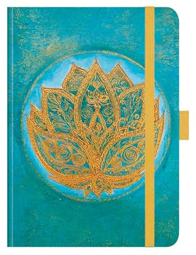 Premium Timer Big Lotus - Kalender 2024 - Korsch-Verlag - Taschenkalender mit Stifthalter, Lesebändchen und Zetteltasche - eine Woche auf 2 Seiten - Buchkalender 12 cm x 17 cm