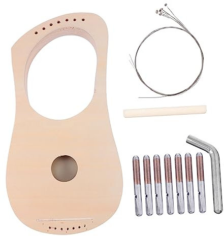 Supvox Lyra Harfe 7-Saiter Selbstgemacht Kit aus Holz Handgefertigtes Musikinstrument für Kinder Inkl Stimmwirbel und Saiten für Musikalische Früherziehung und Bastelprojekte
