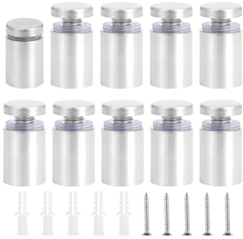 Gueenky 20 Stück Abstandshalter Edelstahl Werbeschraube, 19x30mm Werbung Schrauben Glas Abstandshalter Schilderhalter, Wandabstandshalter Schilder Schraube für Montieren Befestigung Glas Spiegel