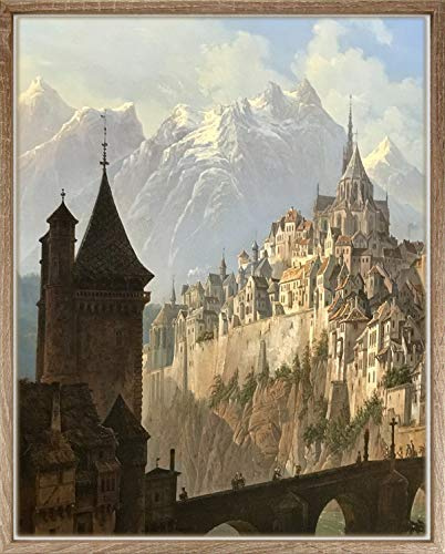 Leon Schattenfugenrahmen für Leinwandbild Rahmen für Canvasbild 75x100 cm Farbwahl Hier Sonoma Eiche Dekor ohne Glas