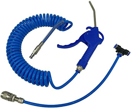 Ausblaspistole mit 4m Druckluftschlauch und T-Stück Set für LKW PKW Reinigung