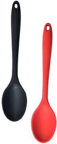 HEMOTON 2stücke Silikonlöffel Für Küche Suppenlöffel Und Salatlöffel Kochlöffel Aus Hochwertigem Material Temperaturbeständig Ergonomischer Griff
