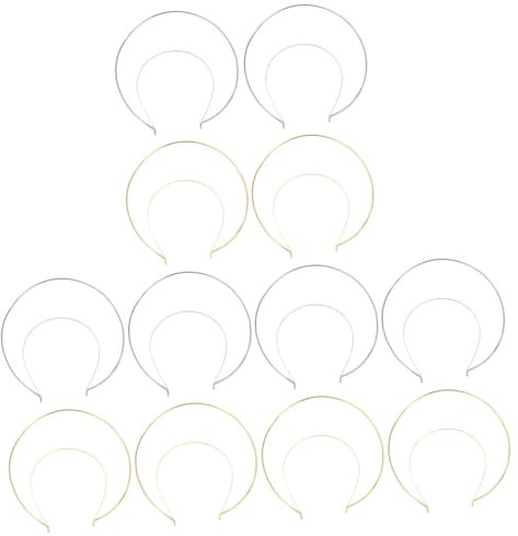 Ipetboom Diademas Para Mujer 12 Piezas diademas de oro aros de pelo tiara diadema de diosa diademas de alambre para mujer preservar el color venda sombrerería Perder aureola Metal