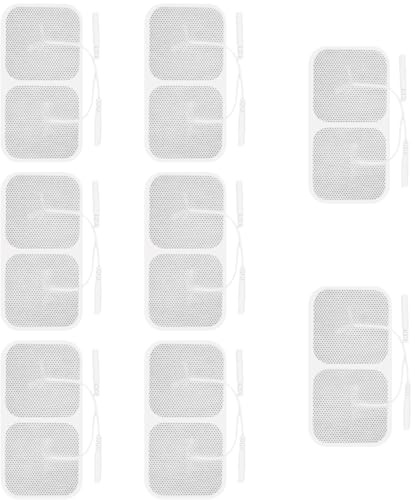 16 Stück TENS-EMS Elektroden Pads, TENS Gerät Elektroden Pads mit 2mm-Stecker-Anschluss, Klebe-Elektroden, Selbstklebende Wiederverwendbar Tens Elektroden für TENS Maschine (40 x 40 mm)