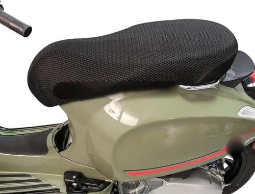 KUGVTER Sitzkissen Beifahrersitzkissen Aus Nylon Für Vespa Primavera Sprint LX GTS GTV Motorrad, 3D Atmungsaktiver Sitzbezug Aus Mesh-Gewebe