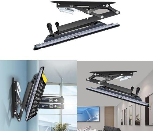 TV Wall Mount, Electric Ceiling TV Stand, Telescopic Electric TV Lift with Automatic Lift Function, 0-85° Flip Electric TV Lift for 50-90 Inch