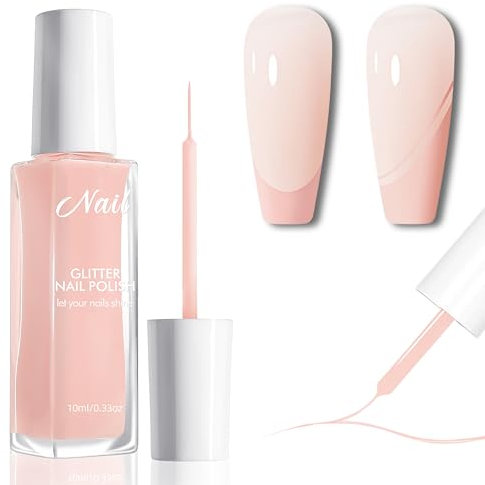 Liner Gel Nagellack - Painting Gel Nagellack Nail Art für Nageldesign, Schnell Trocknend, Kein UV/LED Licht Erforderlich, Dünner Pinsel für Swirl, French Maniküre & Salon Designfarbe, 10ml (Hellrosa)