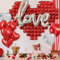 Syoulin-valentinstag deko,XXL LOVE Ballons und XXL Großer Herz Aluminium Plastikballon，Rosenblätter，heiratsantrag deko,Romantische Dekoration zum Valentinstag, Verlobung, Jahrestag
