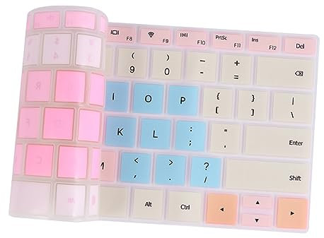 FELTECHELECTR Silicone Keyboard Membrane for Laptop Computer Keyboard Cover Cream Print Universal Fit Models