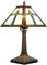 NUODITOS Tiffany Stil Tischlampe Mission Design Glasmalerei Lampe Vintage handgefertigte Nachttischlampe mit LED-Birnen für Haus Wohnzimmer Schlafzimmer Büro