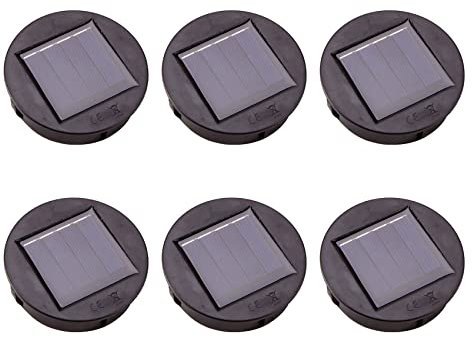 Bosiyrggrl 6Pc Smart Garden Solar Powered Replacement Round LED Light Box Solar Battery Box Solar Cells Li-Ion Battery Charger