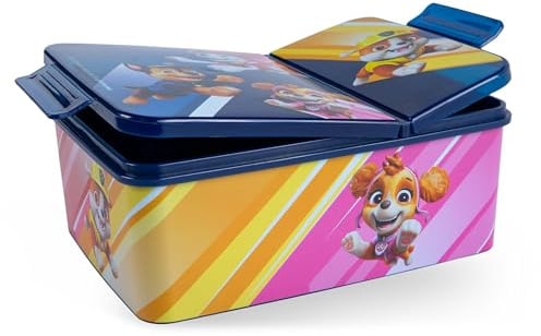 p:os Fiambrera infantil con compartimentos de la Patrulla Canina, a prueba de fugas, para guardería y escuela, para niños, color azul