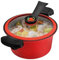Mini autocuiseur, margin de pression de chauffage rapide 3, 5 L avec poignées verrouillage, Stockpot antiadhésif avec pot couvercle transparent, petite cuisinière, micro, Stockpot avec couve