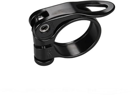 Ymnilian Sattelklemme,Schnellspanner Sattelstütze 2 Stück Fahrradsattelstütze aus Aluminium Ultraschnellspanner Rennrad MTB Gebirgsfahrrad-Sattelstütze Sattleklemme 31.8mm 34.9mm(Black L)