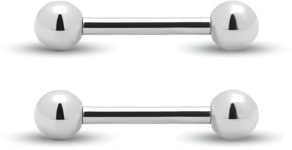 Body CAC 16G/14G Court Titane Langue Anneau Téton Droit Barre Barres Pont Piercing Bijoux