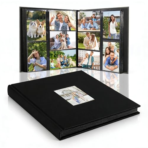 VZXZXE Großes Fotoalbum für 600 Fotos 6 Zoll, Leinen Album Slip für Familie, Hochzeiten, Reisen, Baby-Erinnerungen, Fotobuch zum Einstecken einsteckalbum