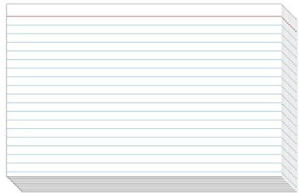 Ruled Index Cards, On 100lb Heavyweight Thick White Cover Stock. 100 per pack (5 x 8)