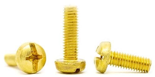 BRASS PHILLIPS PAN HEAD MACHINE SCREWS DIN 7985 M3 M4 M5 M6 PHILLIPS HEAD (10, M4 x 10mm)