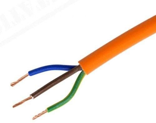 5M - 1mm Orange Flex 3183Y 10 AMP 3 CORE Flexible Cable Lawn Mower STRIMMER Cable