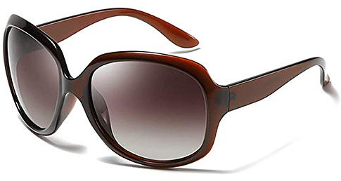 KoKoBin Mode Polarisierte Damen Sonnenbrille Outdoor UV400 Schutz Brille mit großem Gestell braun