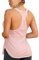 icyzone Yoga Sport Tank Top Damen Racerback Lauftop Fitness Running Shirt Oberteile (L, Pale Blush)