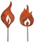 Rayher 46553638 Metall Flammen Rostoptik, zum Stecken, kupfer, 2 Stück, 13+15cm, 2 verschiedene Designs