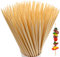 BLUE TOP Natural Bamboo Skewers 12inch Φ=4mm Pack 200;Bamboo Sticks for Grilling, BBQ, Kabob,; Candy Sticks for Fruits, Candies, Chocolate Fountain, Appetizer, Plant Sticks for flower tomato growth