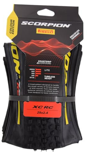PIRELLI Scorpion XC RC Lite 29 x 2.4 Yellow Cubiertas, Adultos Unisex, Negro, ESTANDAR