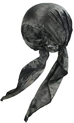 ZLYC Damen Chemo Turban Mütze Vorgebundenes Kopftuch Headwraps Leichte Hut (Tie Dye Grau)