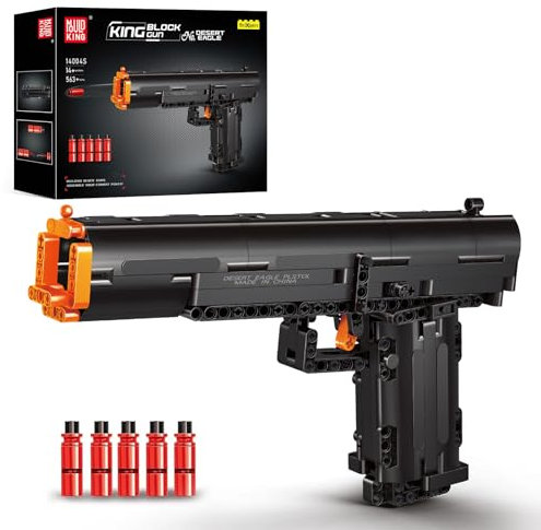 Mould King 14004 Desert Eagle Pistole Bausteine Spielzeug, 563 Stücke Montage Gun Spielzeug, Klemmbausteine Technik Schießwaffe Modell für Kinder Alter 8+